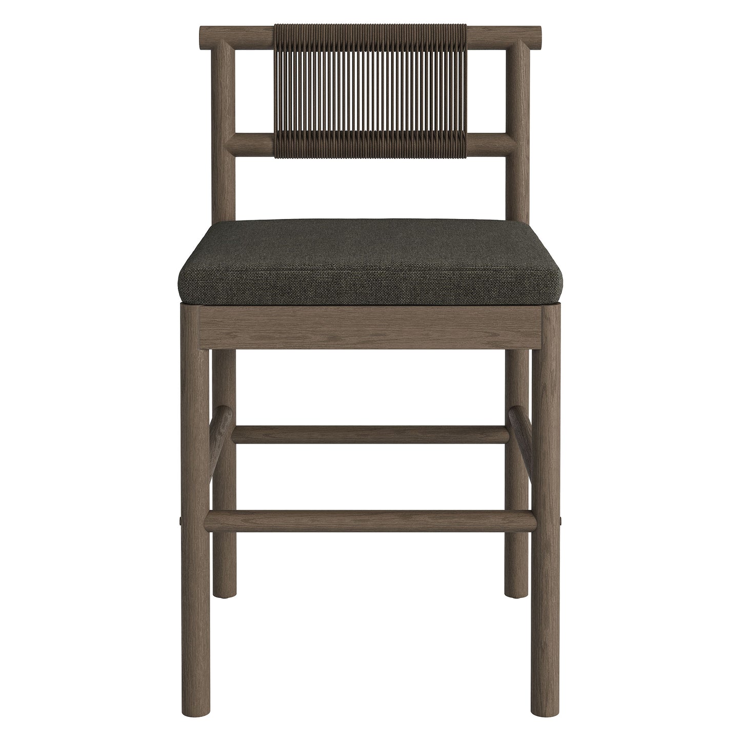 Eleni Outdoor Patio Teak Wood Counter Stools Set of 2 by Modway