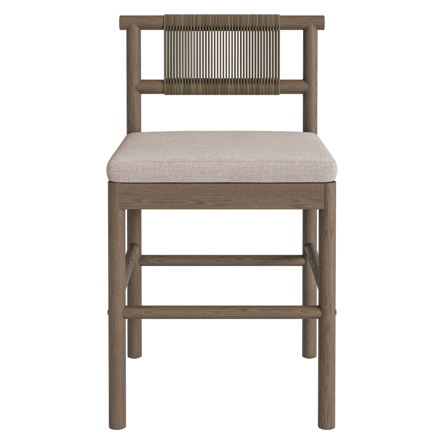 Eleni Outdoor Patio Teak Wood Counter Stools Set of 2 by Modway