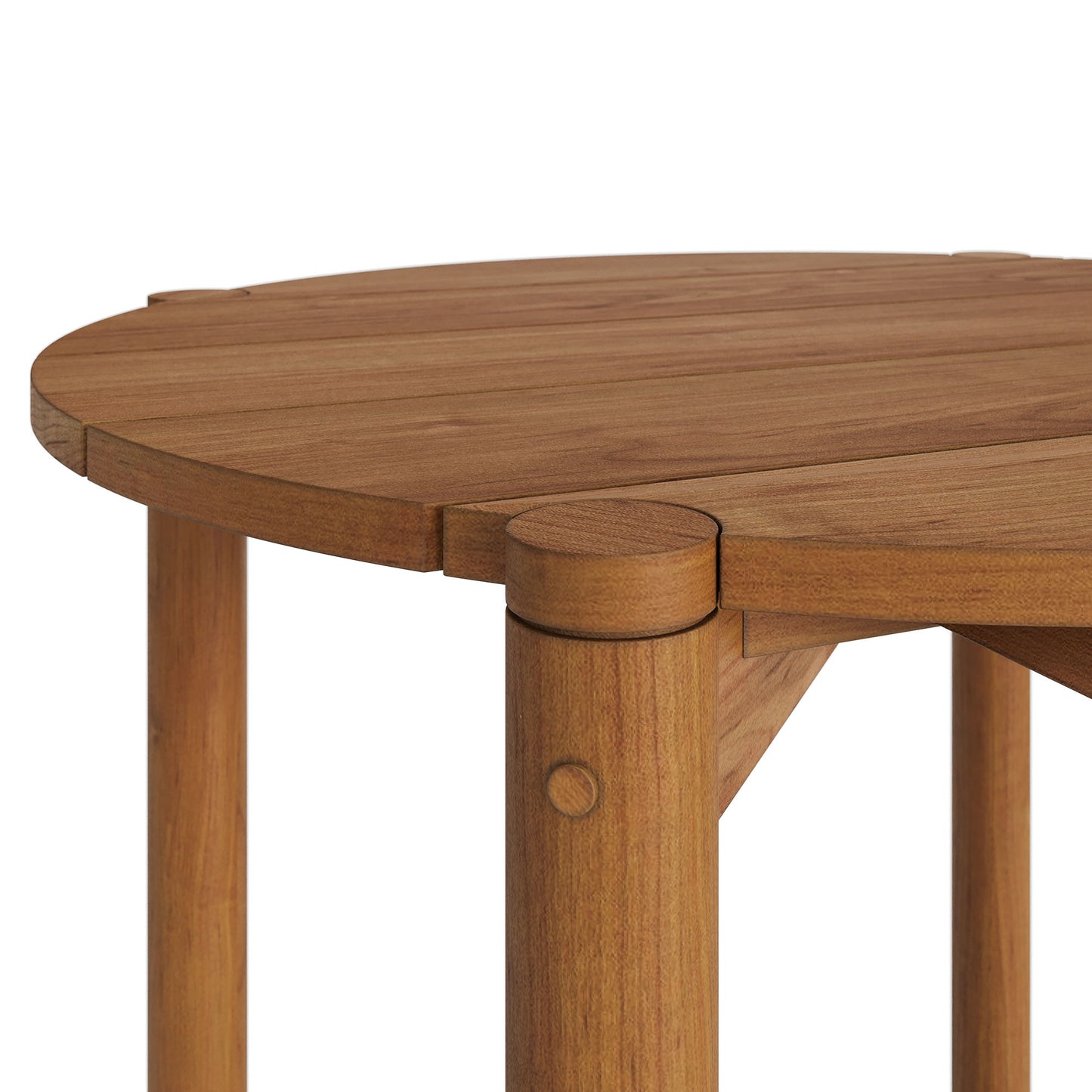Eleni Round 35 Inch Outdoor Patio Teak Wood Round Bar Table by Modway