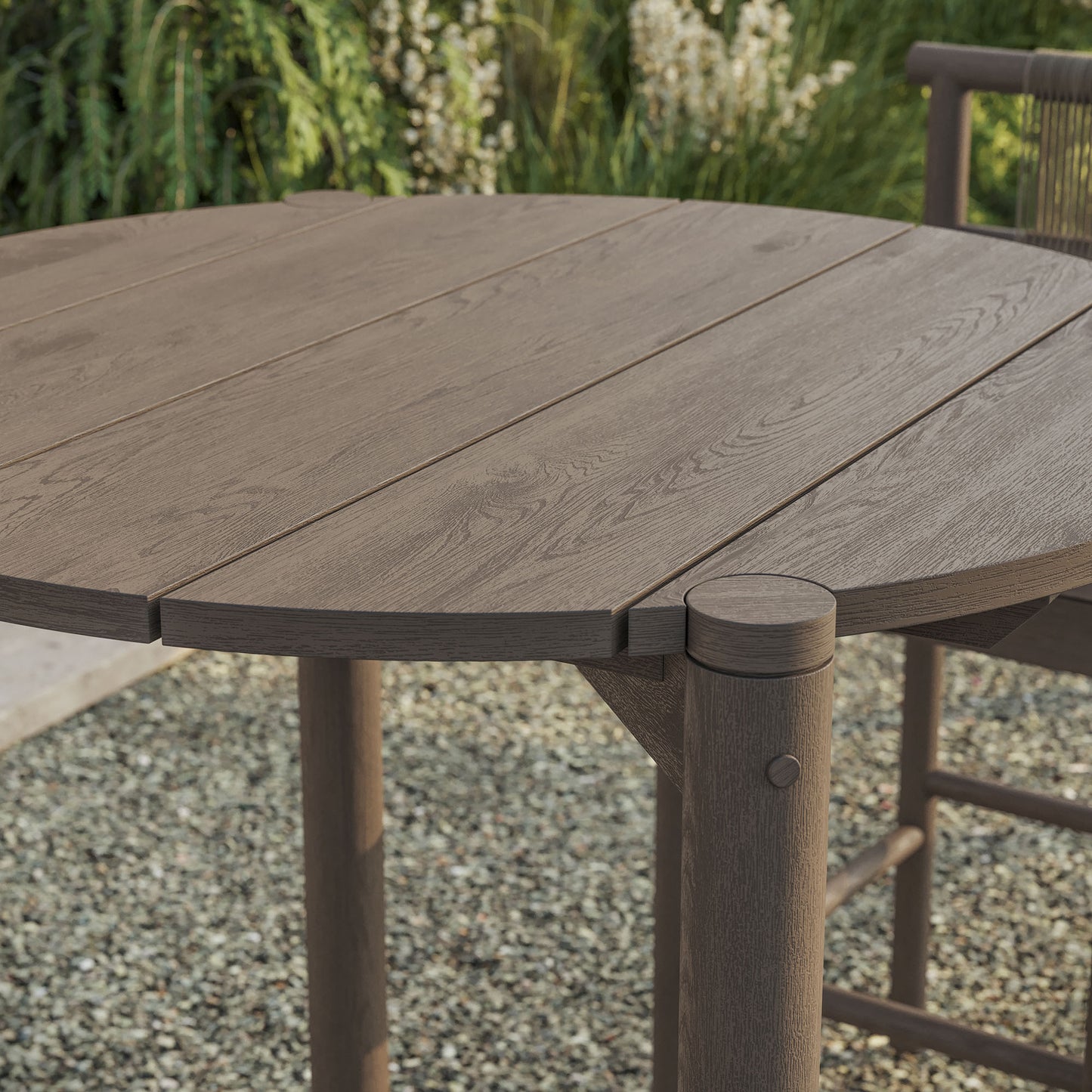 Eleni Round 35 Inch Outdoor Patio Teak Wood Round Bar Table by Modway