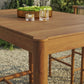Eleni Rectangle 56-Inch Outdoor Patio Teak Wood Rectangular Bar Table by Modway