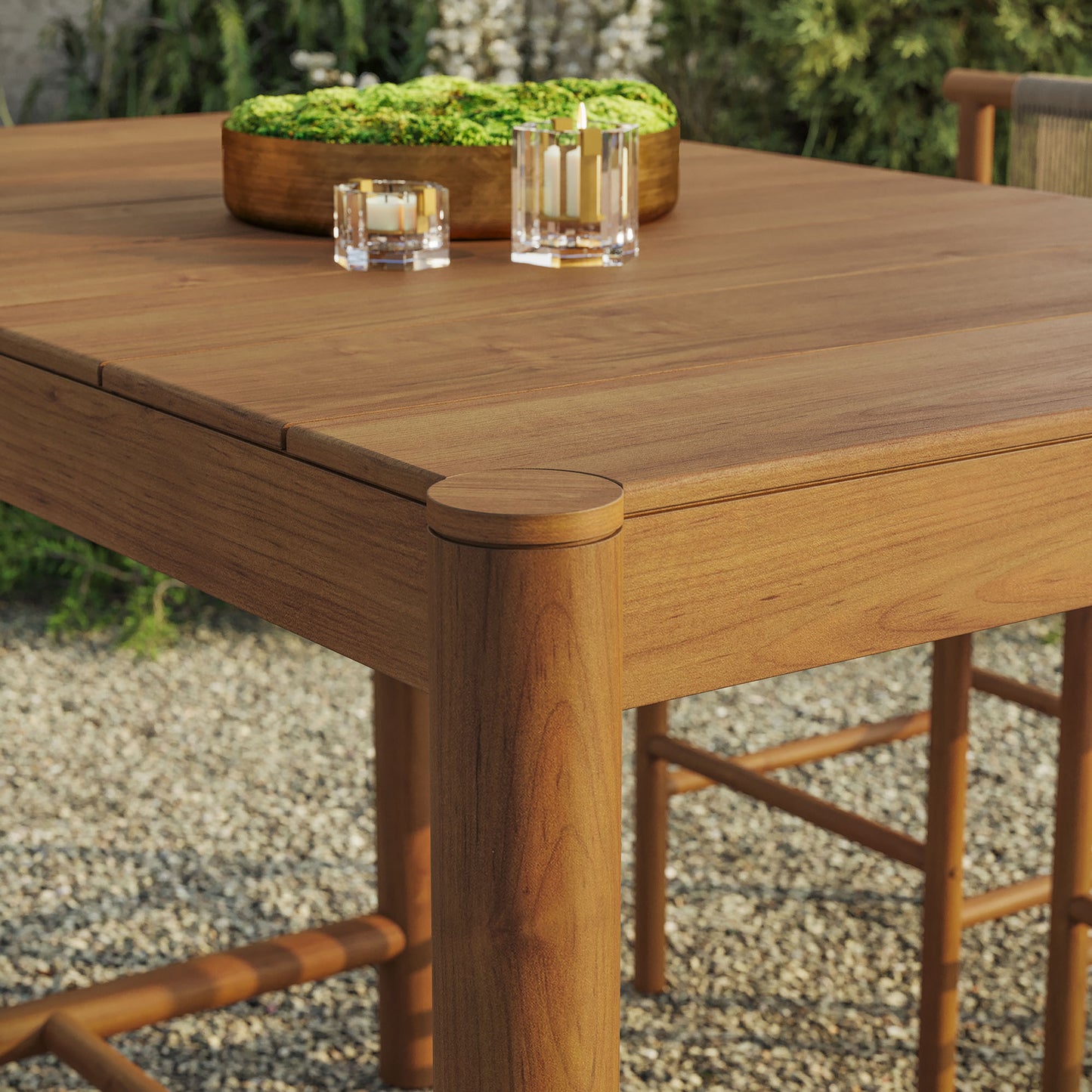 Eleni Rectangle 56-Inch Outdoor Patio Teak Wood Rectangular Bar Table by Modway