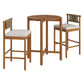 Eleni 3-Piece Outdoor Patio Teak Wood Bar Set by Modway