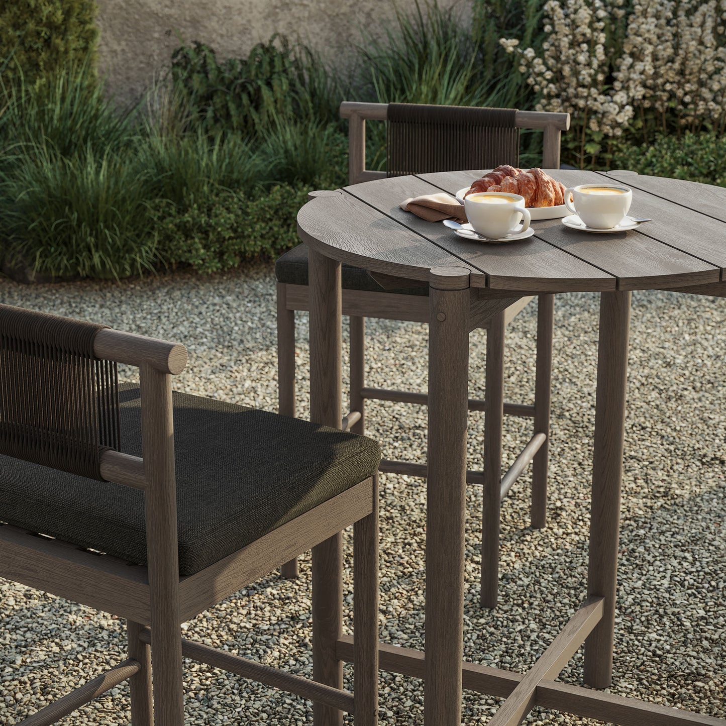 Eleni 3-Piece Outdoor Patio Teak Wood Bar Set by Modway