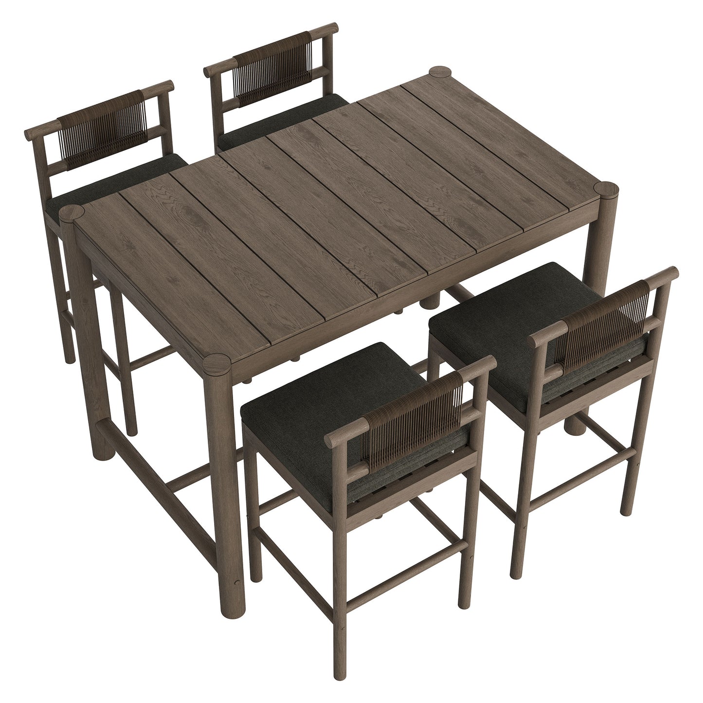 Eleni 5-Piece Outdoor Patio Teak Wood Bar Set by Modway
