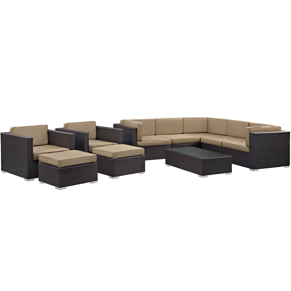 Avia 10 Piece Outdoor Patio Sectional Set By Modway - EEI-826 | Outdoor Sofas, Loveseats & Sectionals | Modishstore - 15