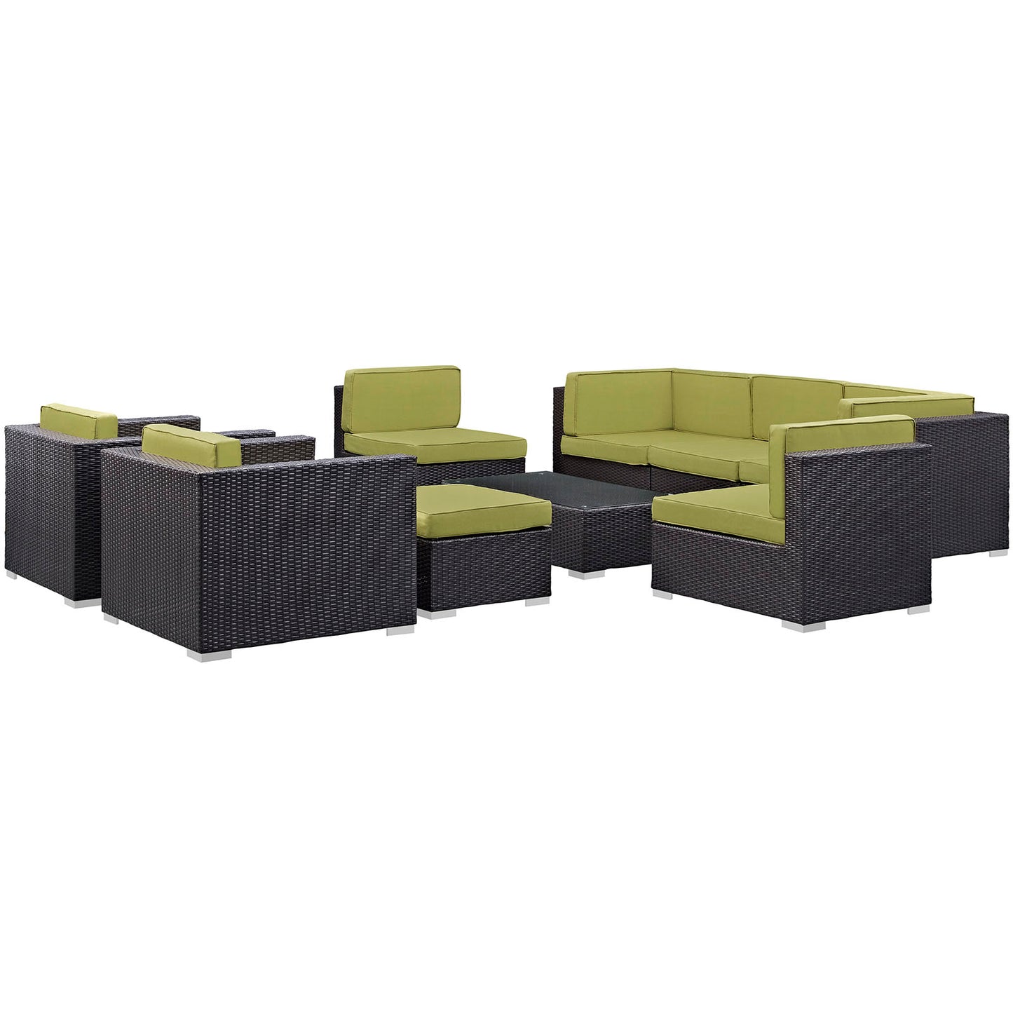 Avia 10 Piece Outdoor Patio Sectional Set By Modway - EEI-826 | Outdoor Sofas, Loveseats & Sectionals | Modishstore - 12