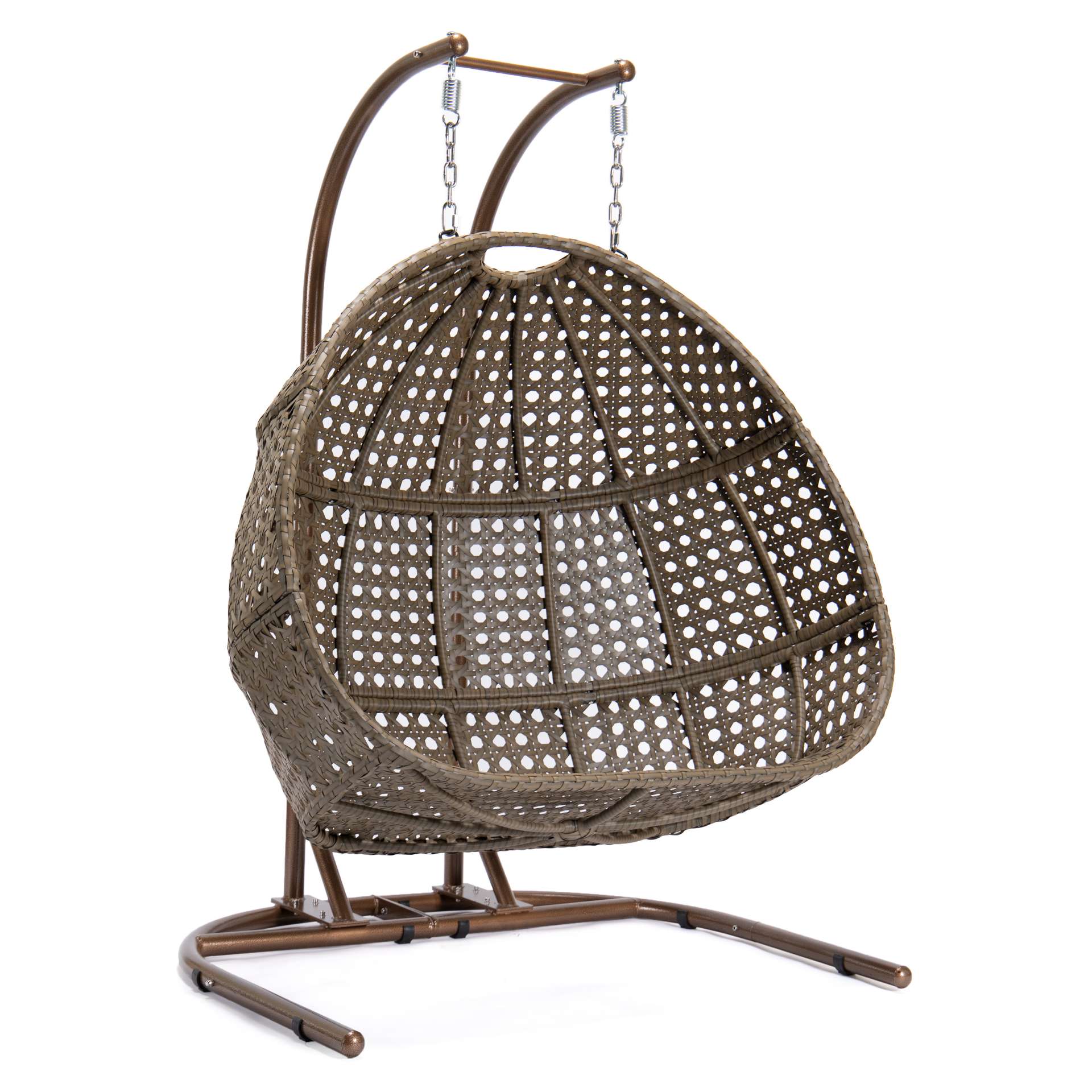 LeisureMod Wicker Hanging Double Egg Swing Chair  - EKDBG-57A | Outdoor Porch Swings | Modishstore - 14