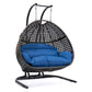 LeisureMod Wicker Hanging Double Egg Swing Chair  - EKDCH-57BR | Outdoor Porch Swings | Modishstore - 73