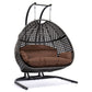 LeisureMod Wicker Hanging Double Egg Swing Chair  - EKDCH-57BR | Outdoor Porch Swings | Modishstore - 104