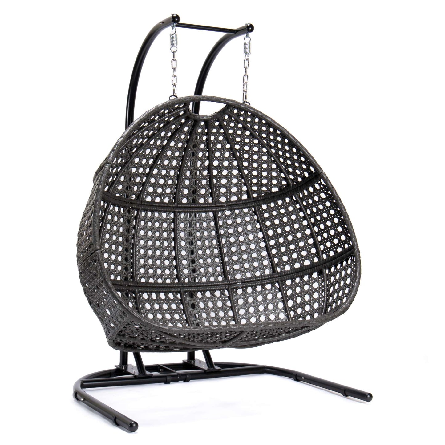 LeisureMod Wicker Hanging Double Egg Swing Chair  - EKDCH-57BR | Outdoor Porch Swings | Modishstore - 102