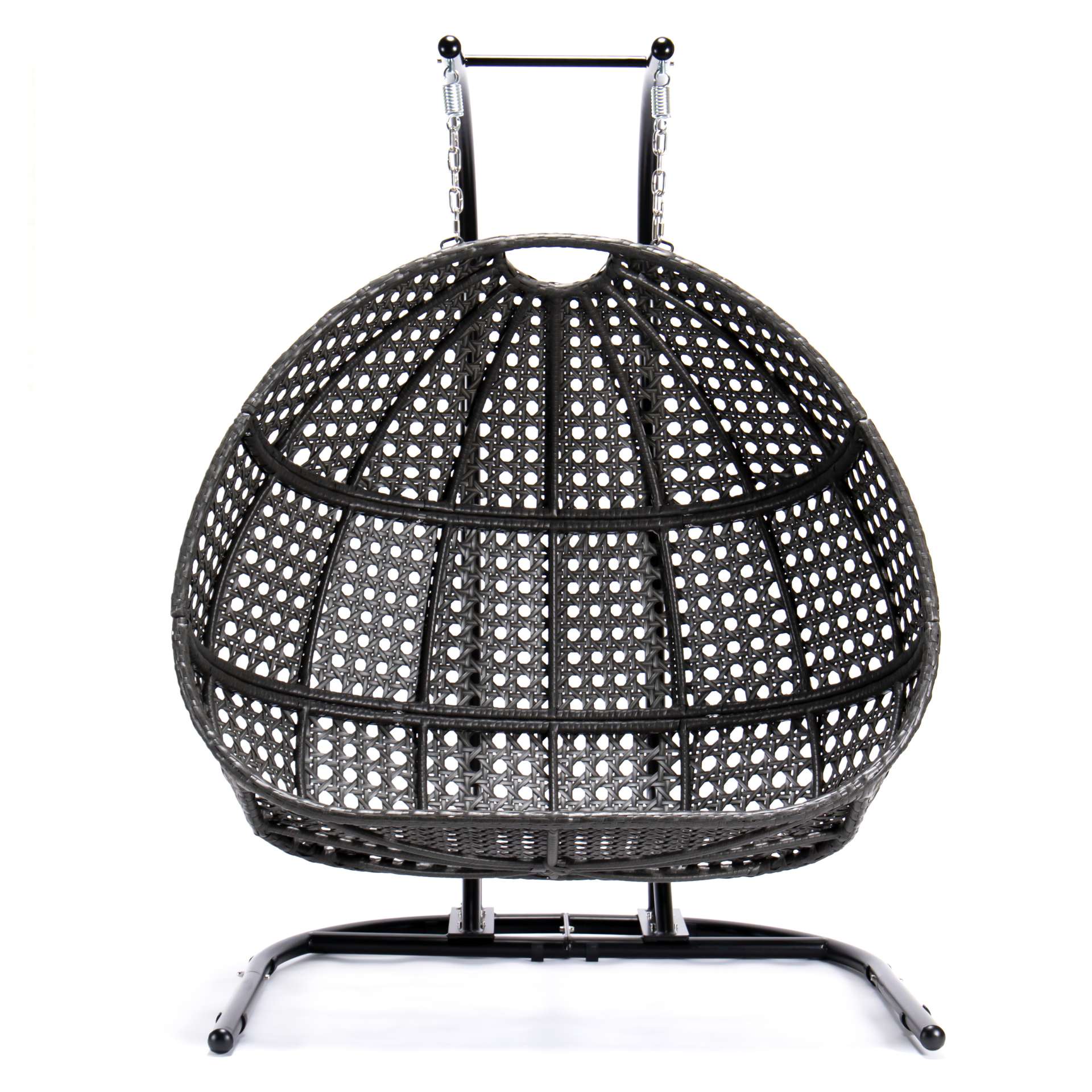LeisureMod Wicker Hanging Double Egg Swing Chair  - EKDCH-57BR | Outdoor Porch Swings | Modishstore - 103