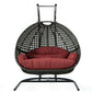 LeisureMod Wicker Hanging Double Egg Swing Chair  - EKDCH-57BR | Outdoor Porch Swings | Modishstore - 52