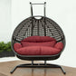 LeisureMod Wicker Hanging Double Egg Swing Chair  - EKDCH-57BR | Outdoor Porch Swings | Modishstore - 50