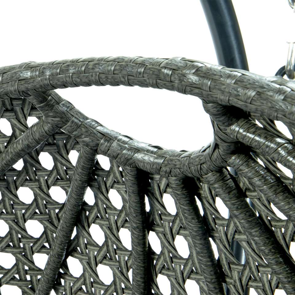 LeisureMod Wicker Hanging Double Egg Swing Chair  - EKDCH-57BR | Outdoor Porch Swings | Modishstore - 63