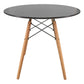 LeisureMod Dover Round Bistro Wood Top Dining Table W/ Natural Wood Eiffel Base | Dining Tables | Modishstore - 4