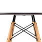 LeisureMod Dover Round Bistro Wood Top Dining Table W/ Natural Wood Eiffel Base | Dining Tables | Modishstore - 3