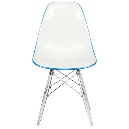 LeisureMod Dover Molded Side Chair with Acrylic Base - EPC19WBU | Dining Chairs | Modishstore