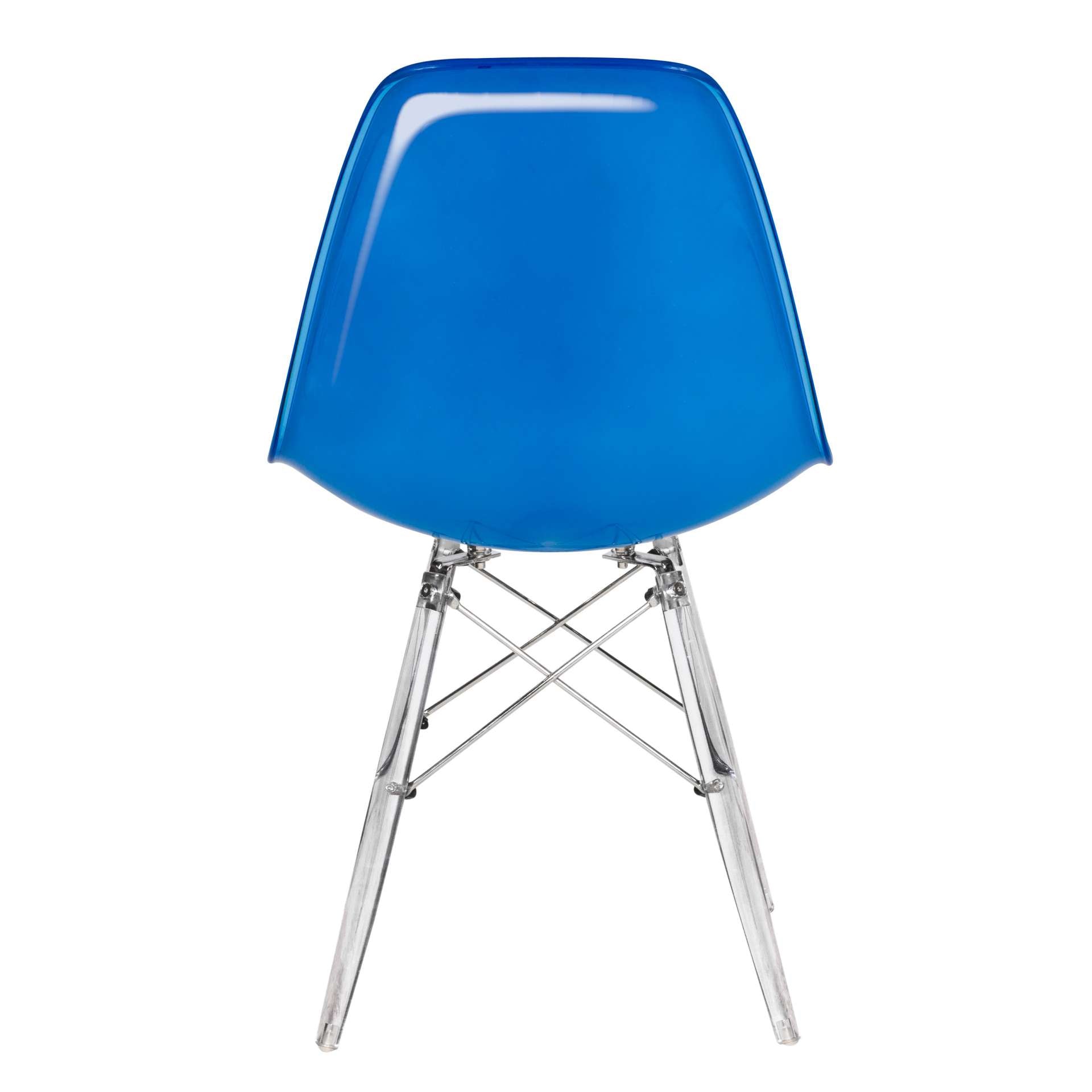 LeisureMod Dover Molded Side Chair with Acrylic Base - EPC19WBU | Dining Chairs | Modishstore - 4