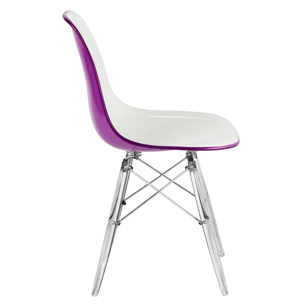 LeisureMod Dover Molded Side Chair with Acrylic Base - EPC19WBU | Dining Chairs | Modishstore - 11