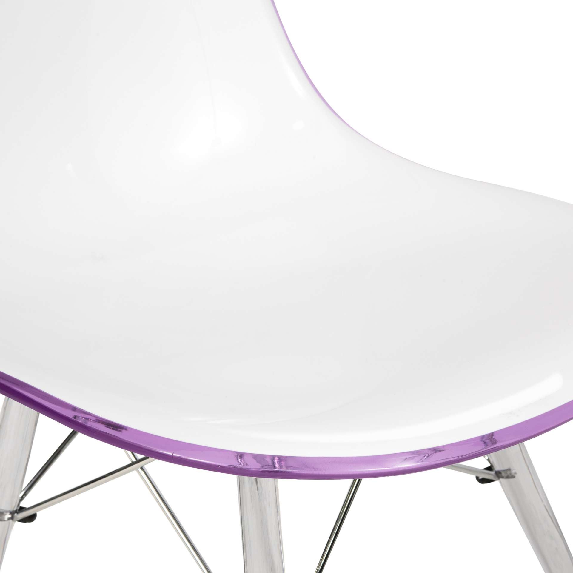 LeisureMod Dover Molded Side Chair with Acrylic Base - EPC19WBU | Dining Chairs | Modishstore - 9