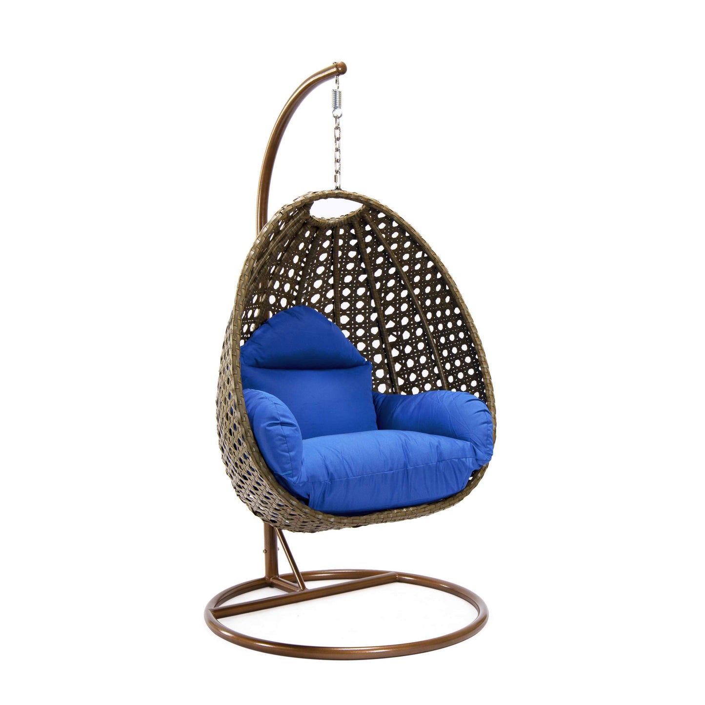 LeisureMod Beige Wicker Hanging Egg Swing Chair | Outdoor Porch Swings | Modishstore - 16