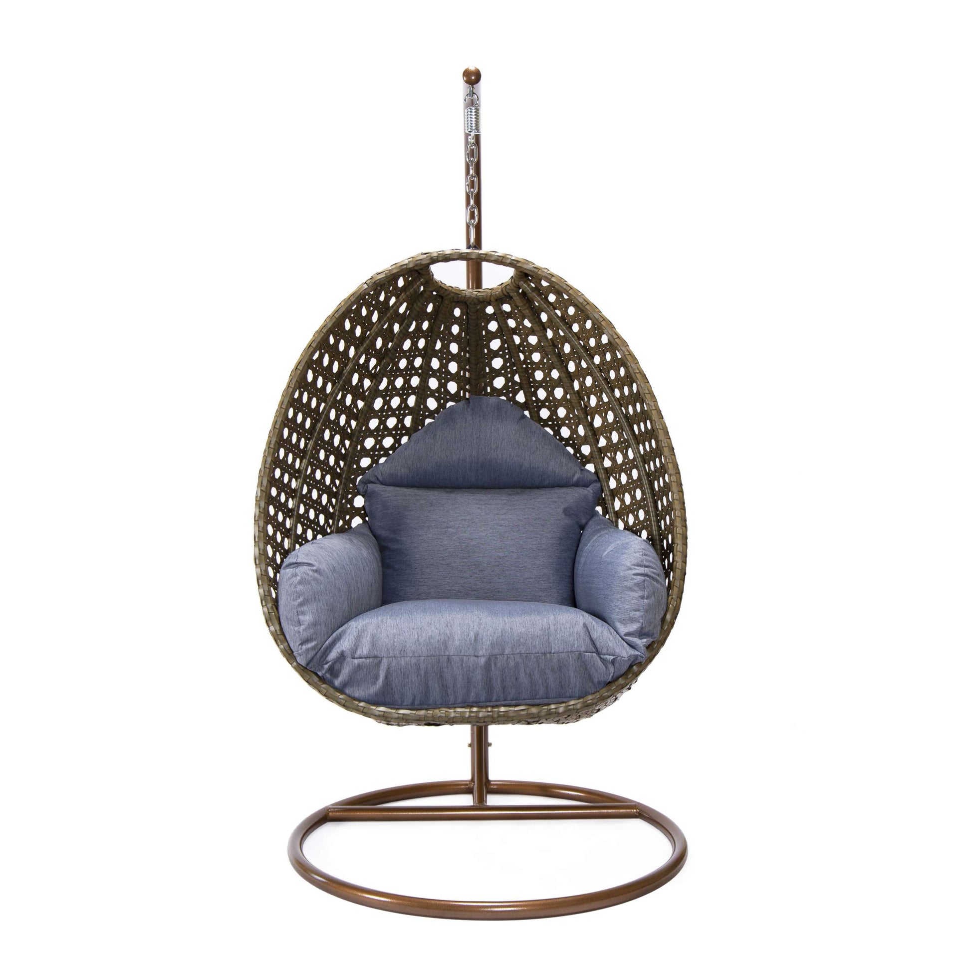 LeisureMod Beige Wicker Hanging Egg Swing Chair | Outdoor Porch Swings | Modishstore - 28