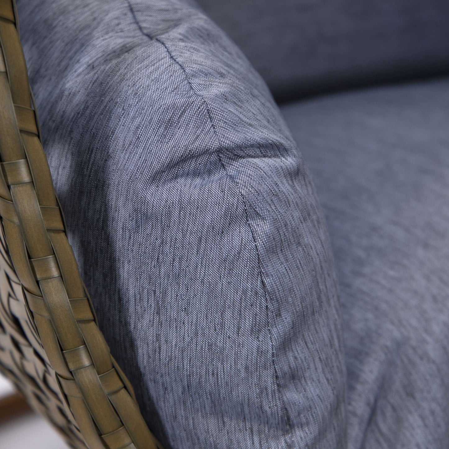 LeisureMod Beige Wicker Hanging Egg Swing Chair | Outdoor Porch Swings | Modishstore - 29