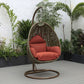 LeisureMod Beige Wicker Hanging Egg Swing Chair | Outdoor Porch Swings | Modishstore - 49