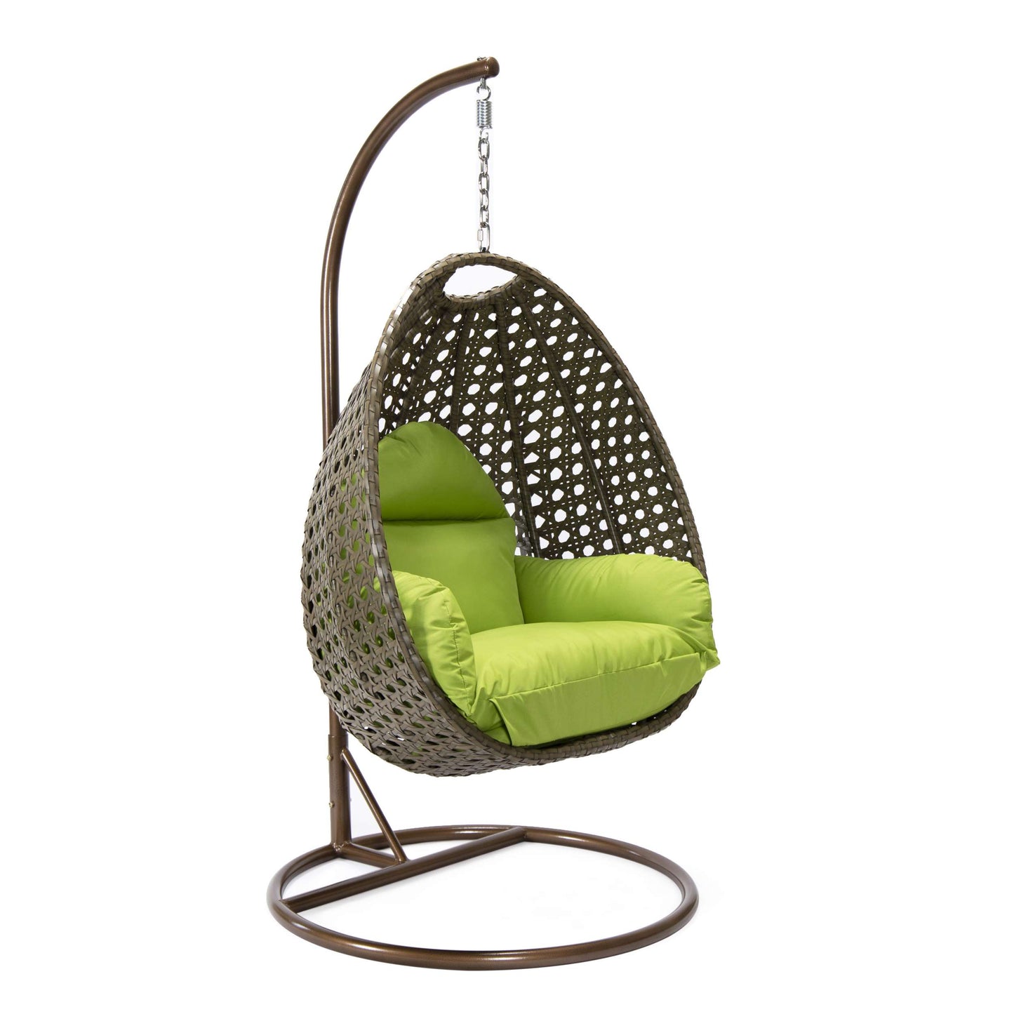 LeisureMod Beige Wicker Hanging Egg Swing Chair | Outdoor Porch Swings | Modishstore - 67