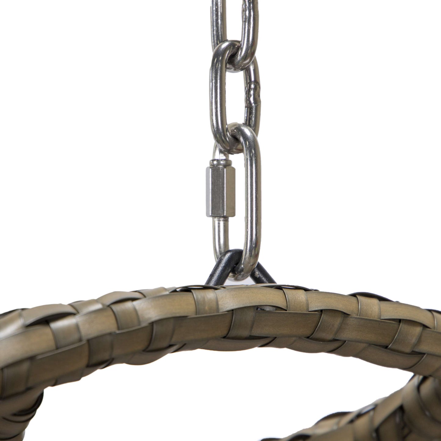 LeisureMod Beige Wicker Hanging Egg Swing Chair | Outdoor Porch Swings | Modishstore - 97