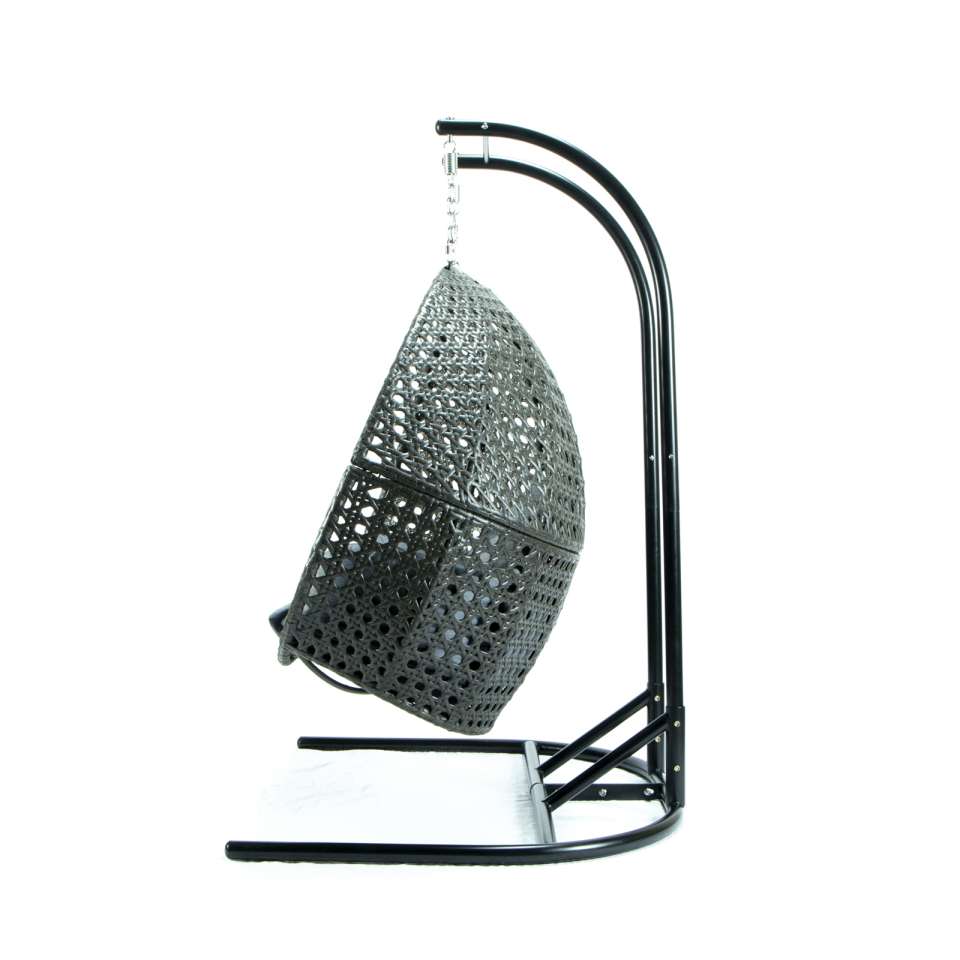 LeisureMod Wicker Hanging Double Egg Swing Chair  - ESCU57CBU | Outdoor Porch Swings | Modishstore - 5