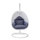 LeisureMod White Wicker Hanging Egg Swing Chair | Outdoor Porch Swings | Modishstore - 27