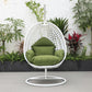 LeisureMod White Wicker Hanging Egg Swing Chair | Outdoor Porch Swings | Modishstore - 50