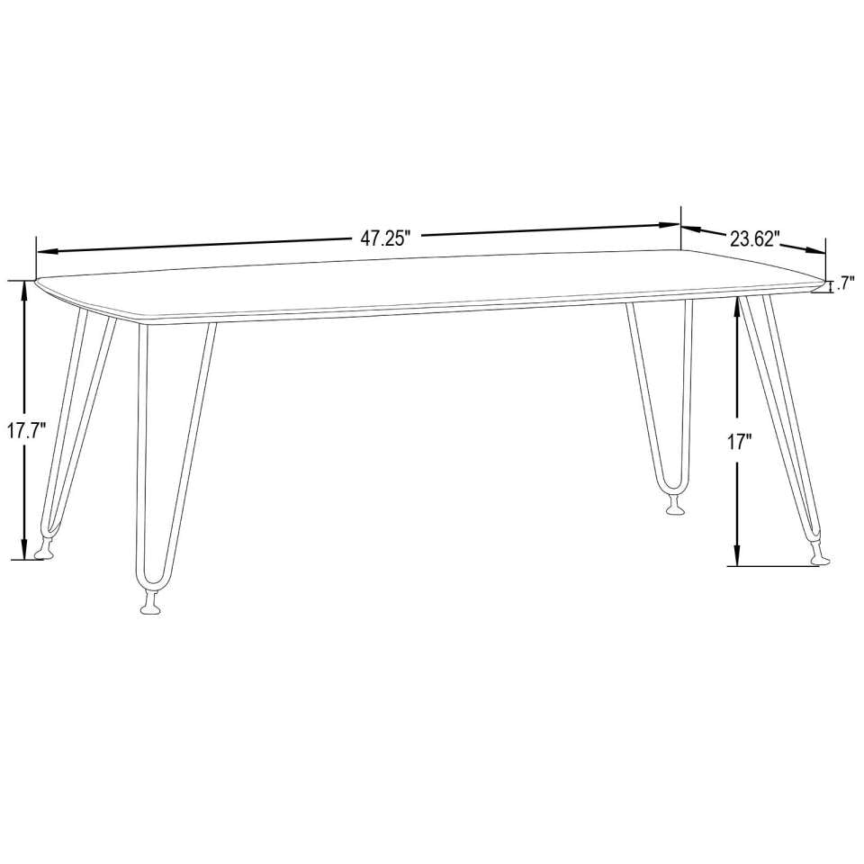 LeisureMod Elmwood Modern Wood Top Coffee Table With Iron Base | Coffee Tables | Modishstore - 3