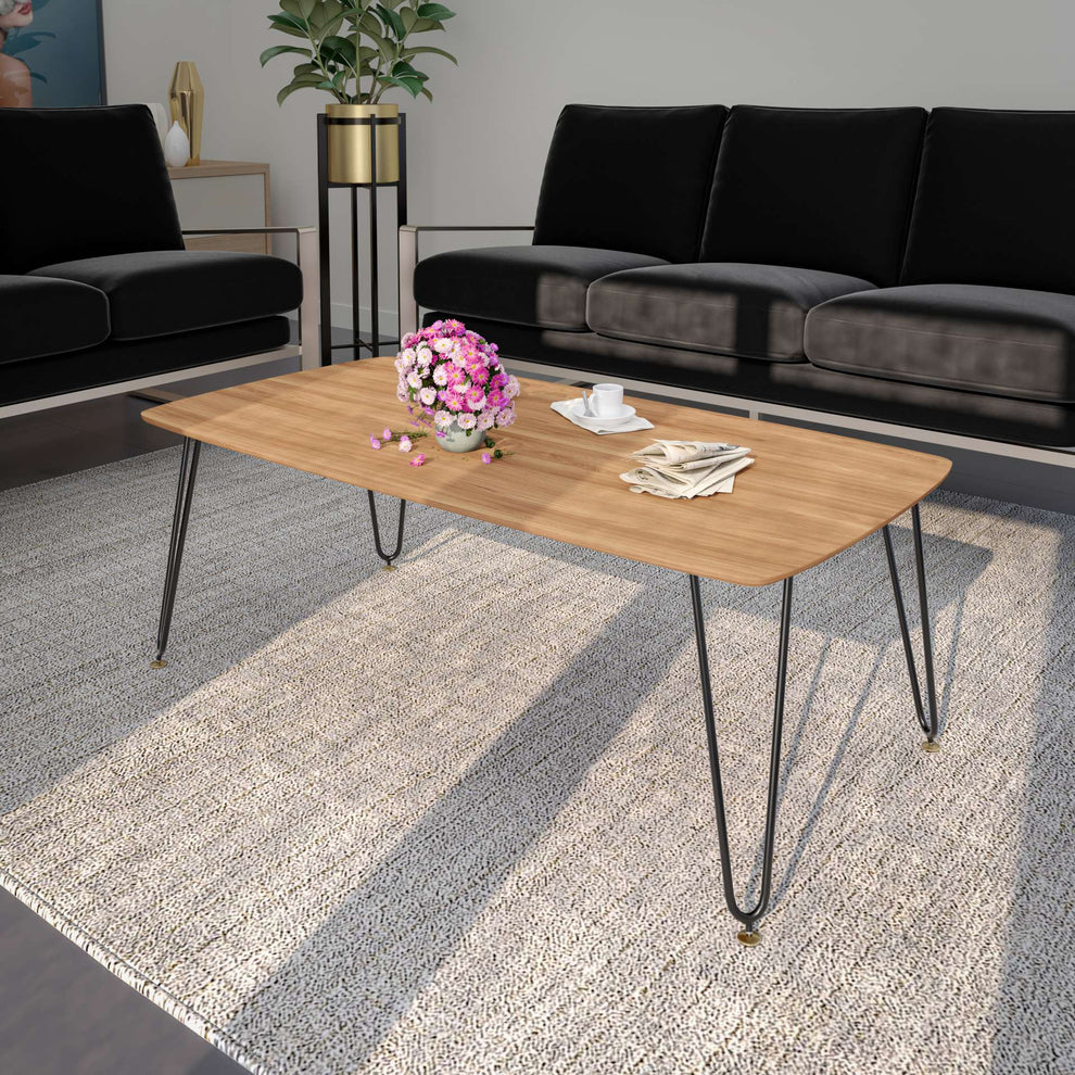 LeisureMod Elmwood Modern Wood Top Coffee Table With Iron Base | Coffee Tables | Modishstore - 11