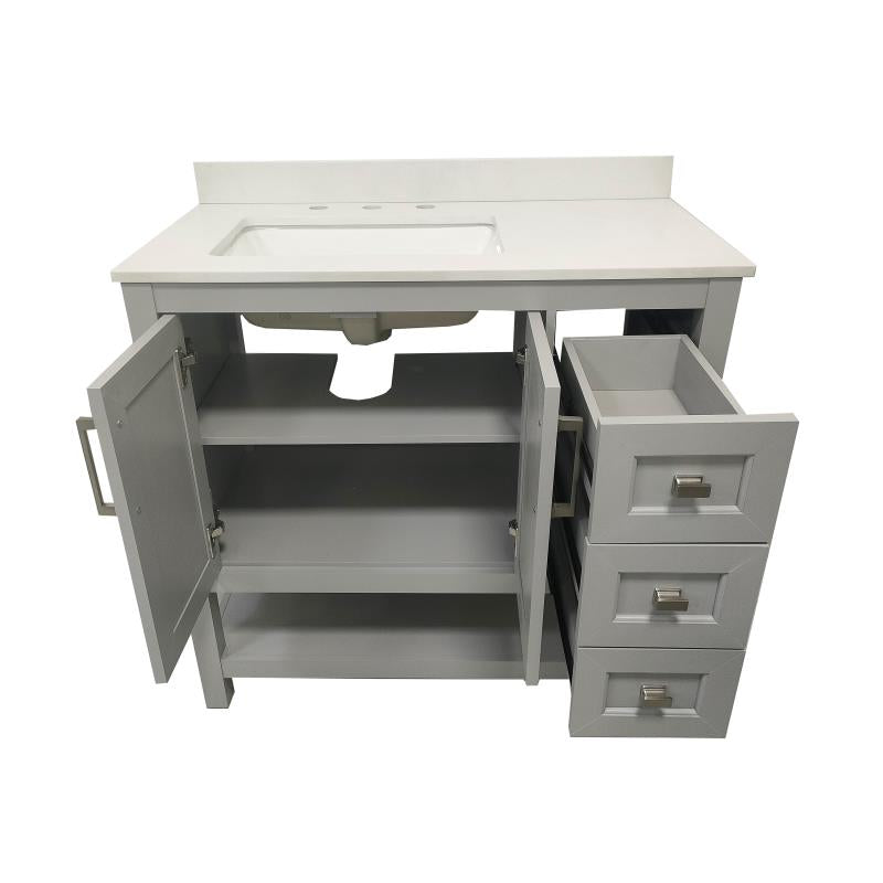 Vega 36 Inch Bathroom Vanity with Sink Open Shelf and 3 Drawers By Flash Furniture | Bathroom Accessories | Modishstore - 16