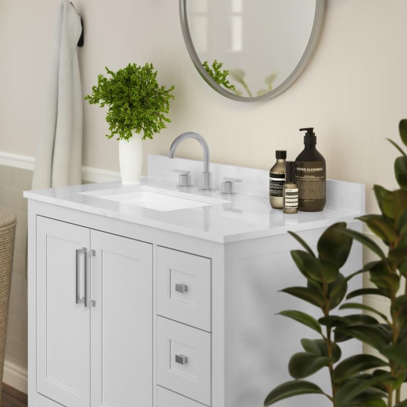 Vega 36 Inch Bathroom Vanity with Sink Open Shelf and 3 Drawers By Flash Furniture | Bathroom Accessories | Modishstore - 9