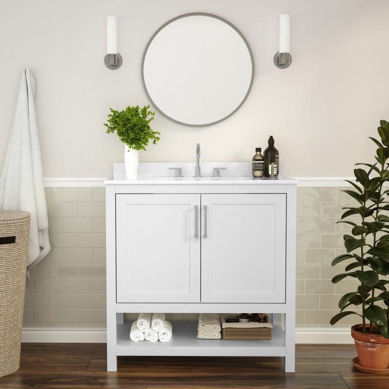 Vega 36 Inch Bathroom Vanity with Sink Combo By Flash Furniture | Bathroom Accessories | Modishstore - 1