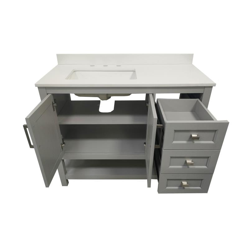 Vega 42 Inch Bathroom Vanity with Sink Open Shelf and 3 Drawers By Flash Furniture | Bathroom Accessories | Modishstore - 16
