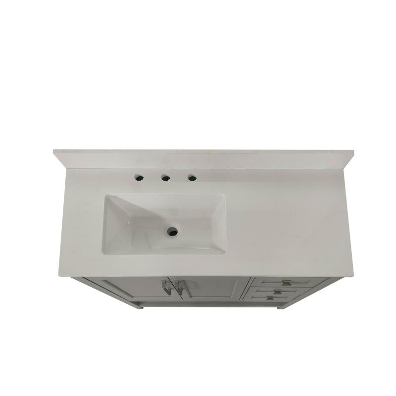Vega 42 Inch Bathroom Vanity with Sink Open Shelf and 3 Drawers By Flash Furniture