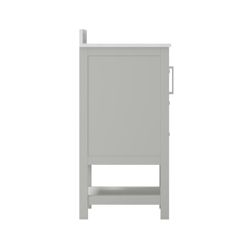 Vega 42 Inch Bathroom Vanity with Sink Open Shelf and 3 Drawers By Flash Furniture | Bathroom Accessories | Modishstore - 13