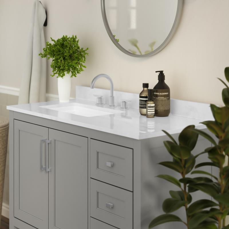 Vega 42 Inch Bathroom Vanity with Sink Open Shelf and 3 Drawers By Flash Furniture | Bathroom Accessories | Modishstore - 19