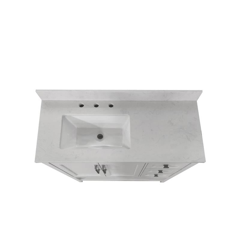 Vega 42 Inch Bathroom Vanity with Sink Open Shelf and 3 Drawers By Flash Furniture | Bathroom Accessories | Modishstore - 5