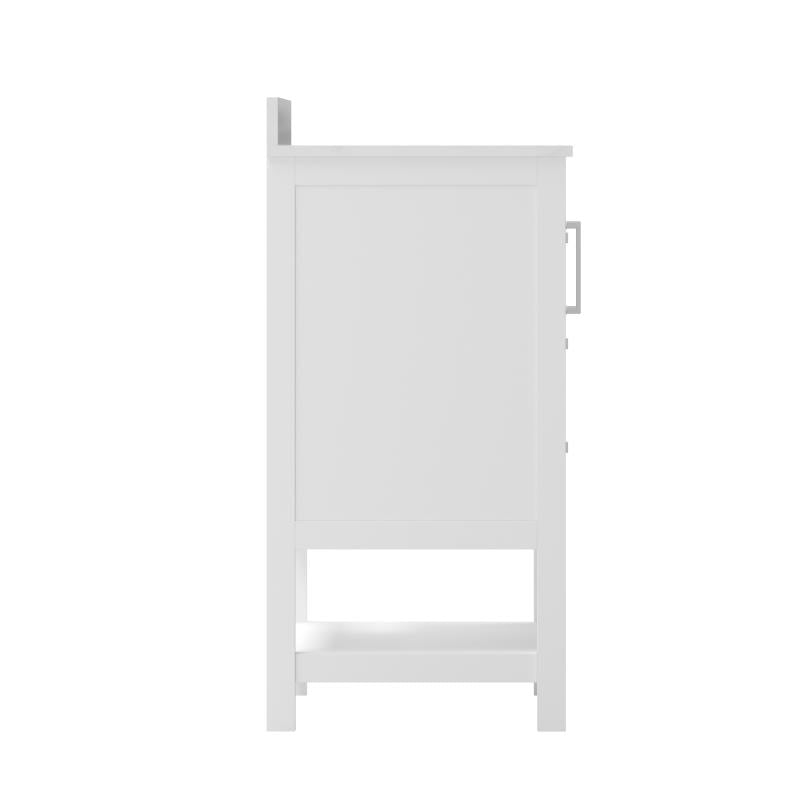 Vega 42 Inch Bathroom Vanity with Sink Open Shelf and 3 Drawers By Flash Furniture | Bathroom Accessories | Modishstore - 3