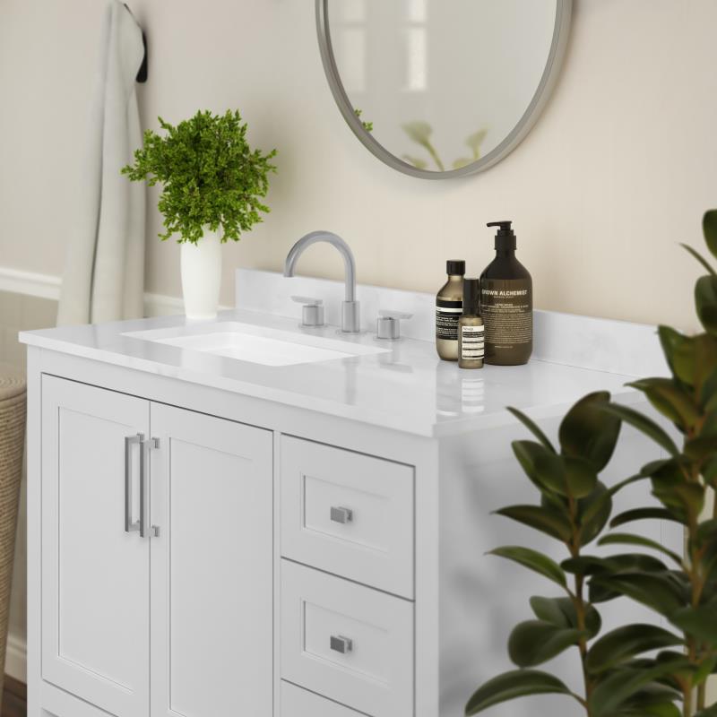Vega 42 Inch Bathroom Vanity with Sink Open Shelf and 3 Drawers By Flash Furniture | Bathroom Accessories | Modishstore - 9