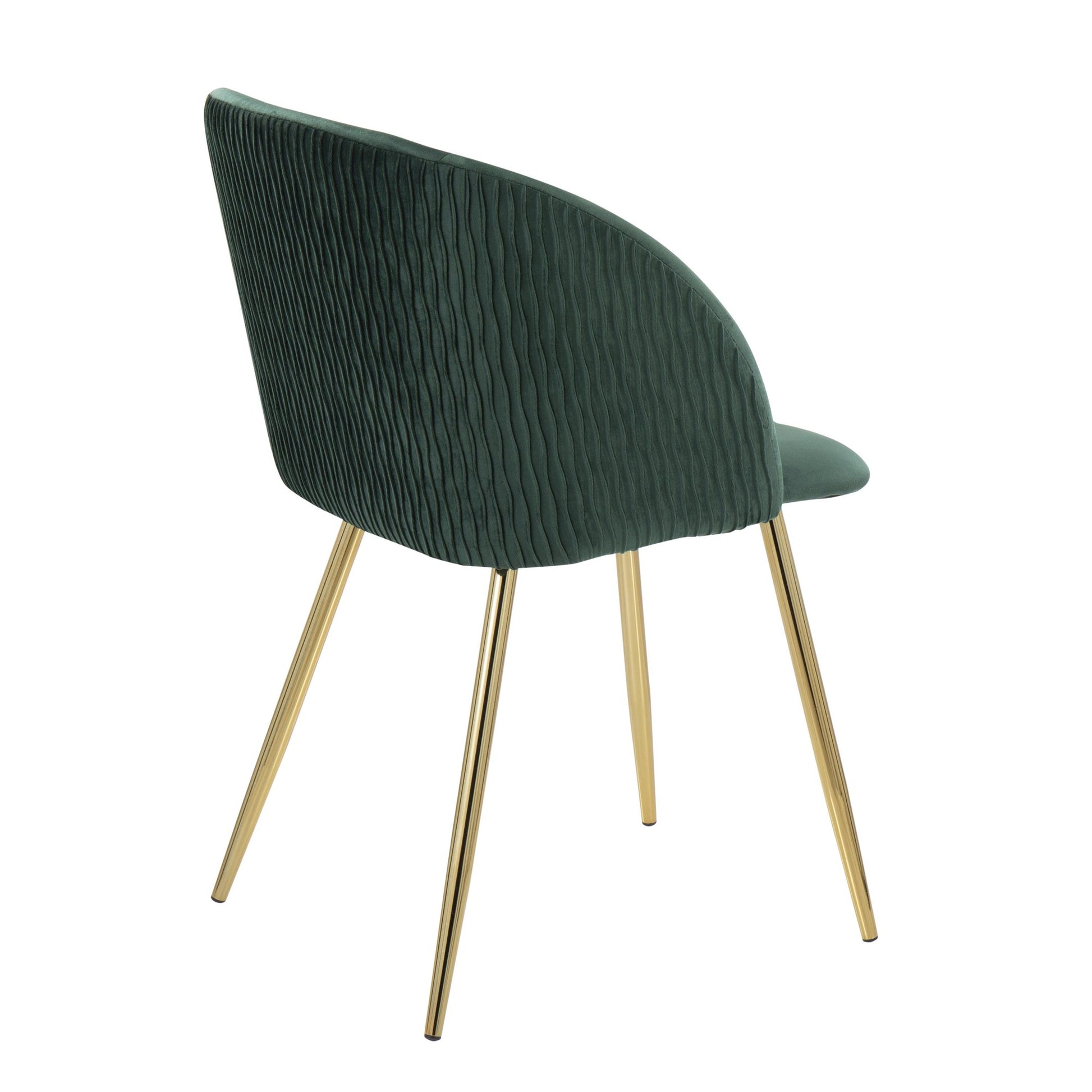 Fran Pleated Waves Chair - Set of 2 Green By LumiSource | Dining Chairs | Modishstore - 3