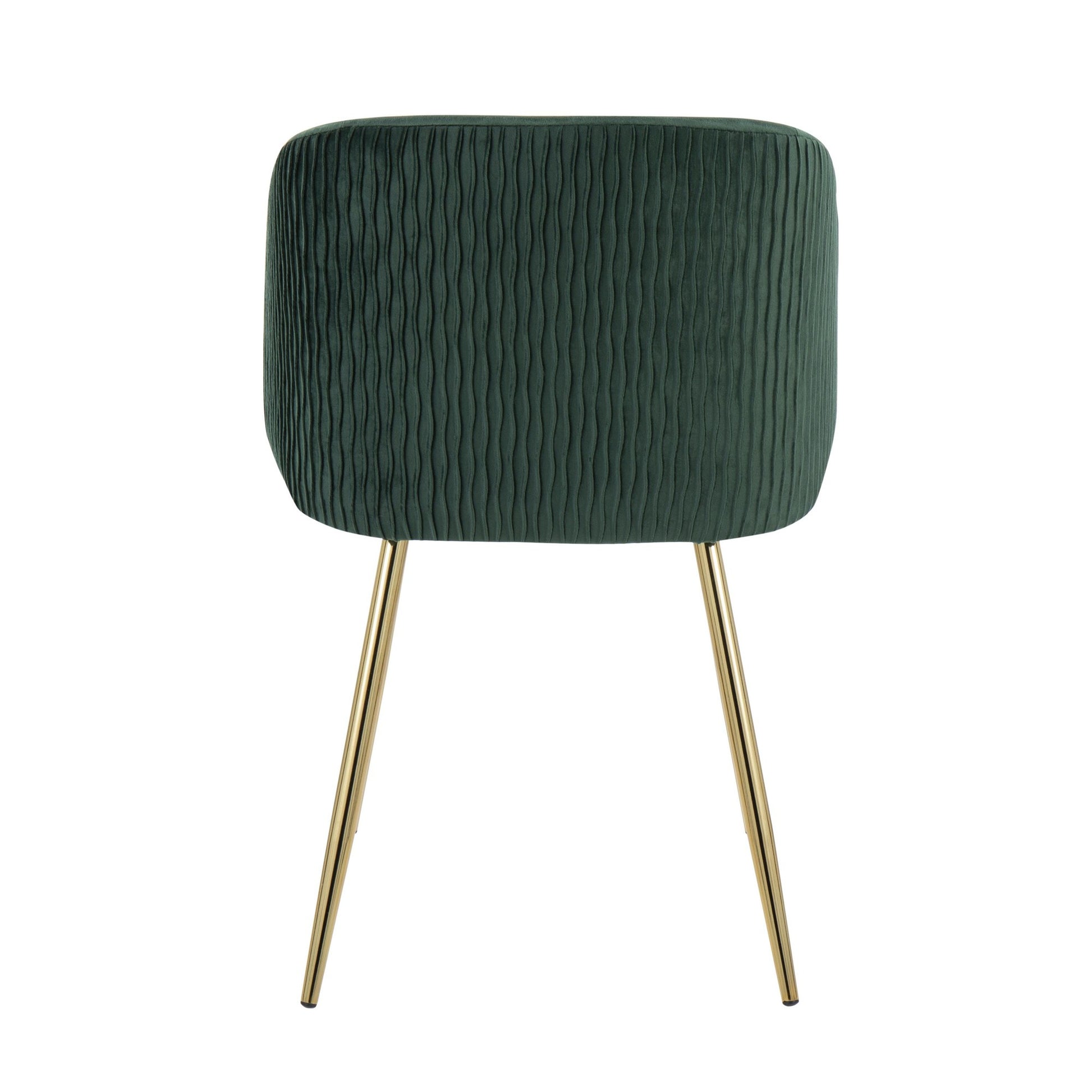 Fran Pleated Waves Chair - Set of 2 Green By LumiSource | Dining Chairs | Modishstore - 2