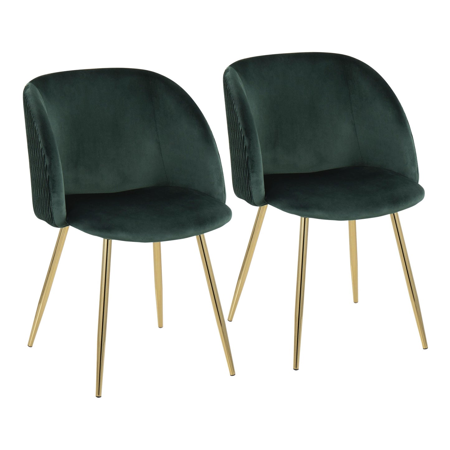 Fran Pleated Waves Chair - Set of 2 Green By LumiSource | Dining Chairs | Modishstore - 6
