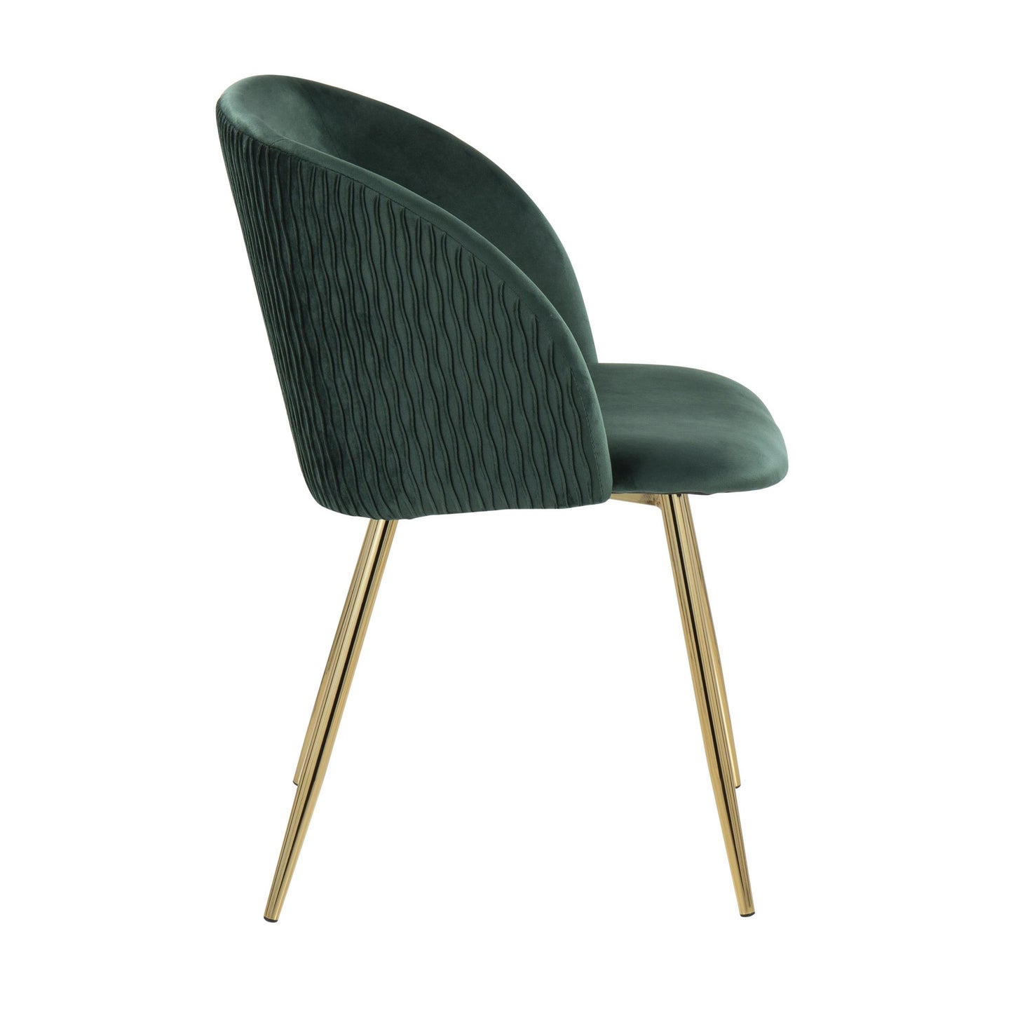 Fran Pleated Waves Chair - Set of 2 Green By LumiSource | Dining Chairs | Modishstore - 7